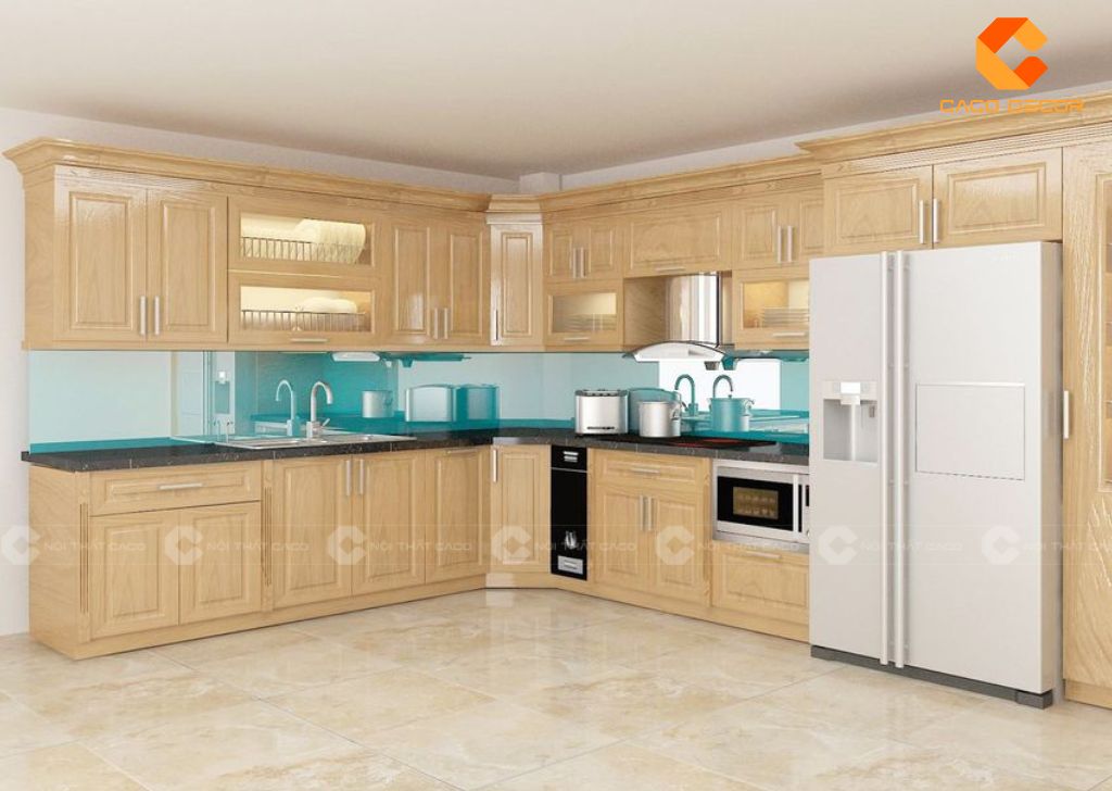 Tủ Bếp Gỗ Tự Nhiên Đẹp Cao Cấp Đắt Không? Giá Thực Tế 19