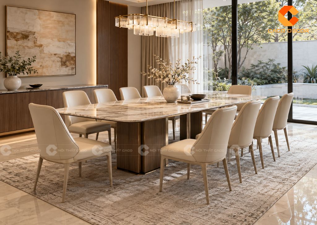 25 Mẫu Bộ Bàn Ăn 10 Ghế Đẹp, Hiện Đại Cho Phòng Ăn Rộng 7