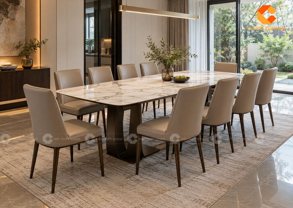 25 Mẫu Bộ Bàn Ăn 10 Ghế Đẹp, Hiện Đại Cho Phòng Ăn Rộng 10