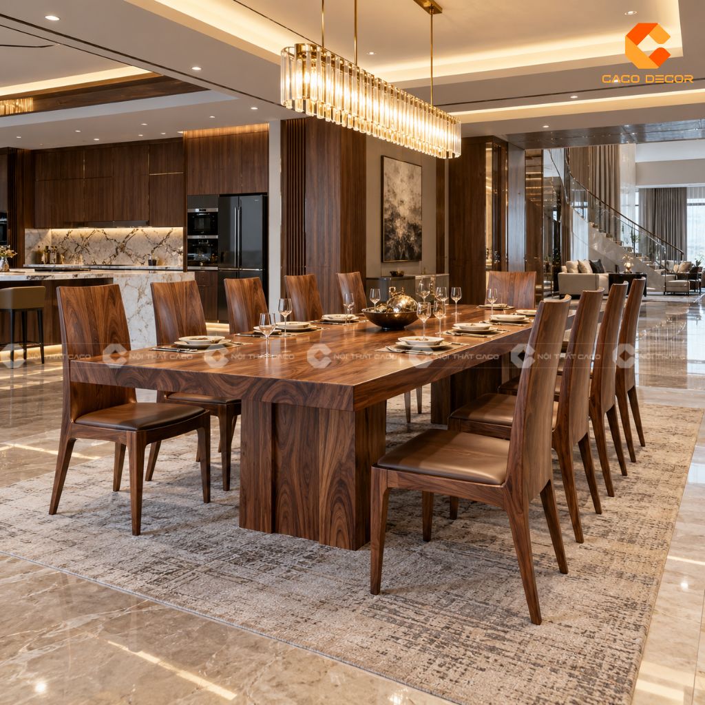 Mẫu Bàn Ăn Gỗ Đẹp: Gợi Ý Cho Chung Cư, Nhà Phố, Biệt Thự 4