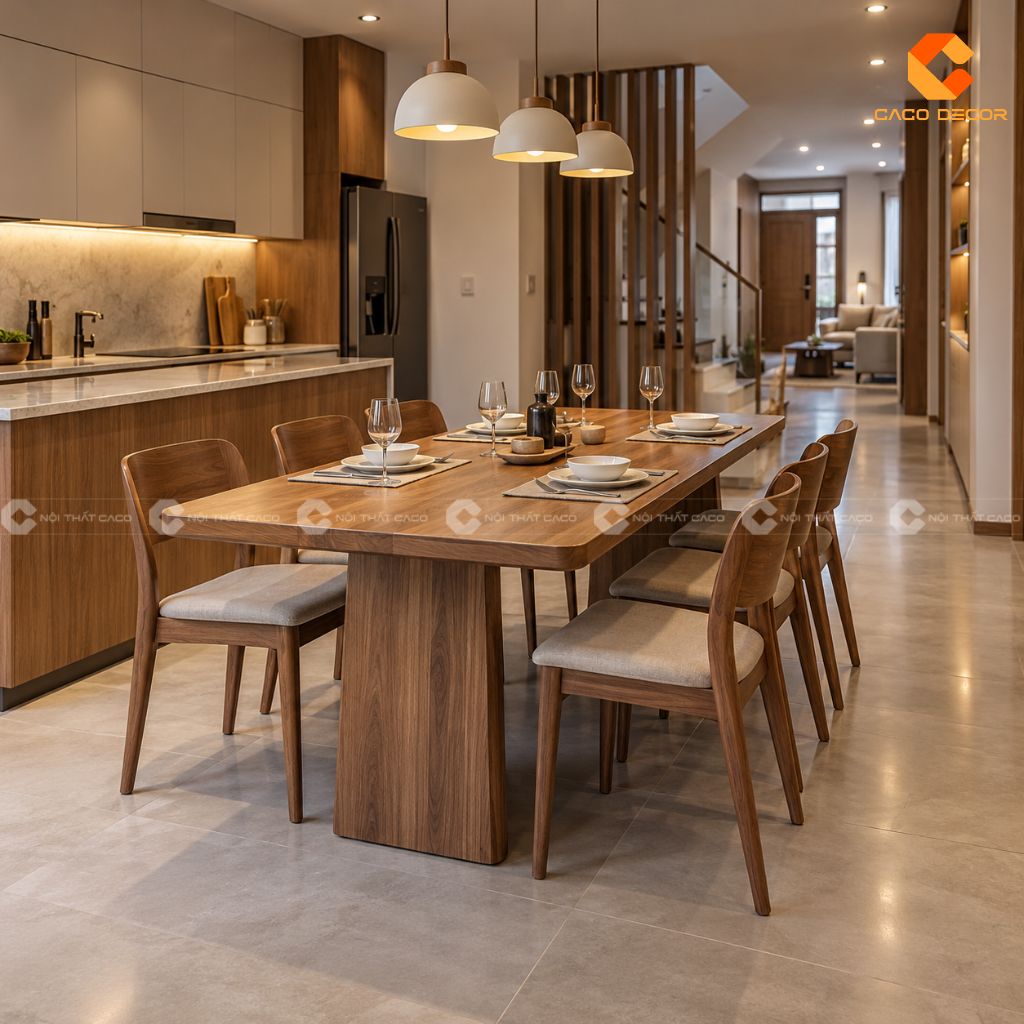 Mẫu Bàn Ăn Gỗ Đẹp: Gợi Ý Cho Chung Cư, Nhà Phố, Biệt Thự 10