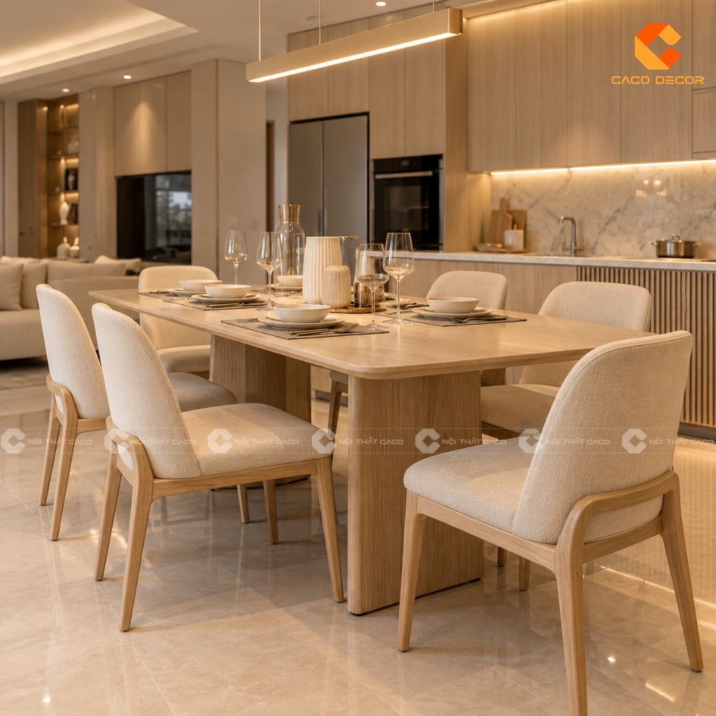 Mẫu Bàn Ăn Gỗ Đẹp: Gợi Ý Cho Chung Cư, Nhà Phố, Biệt Thự 13
