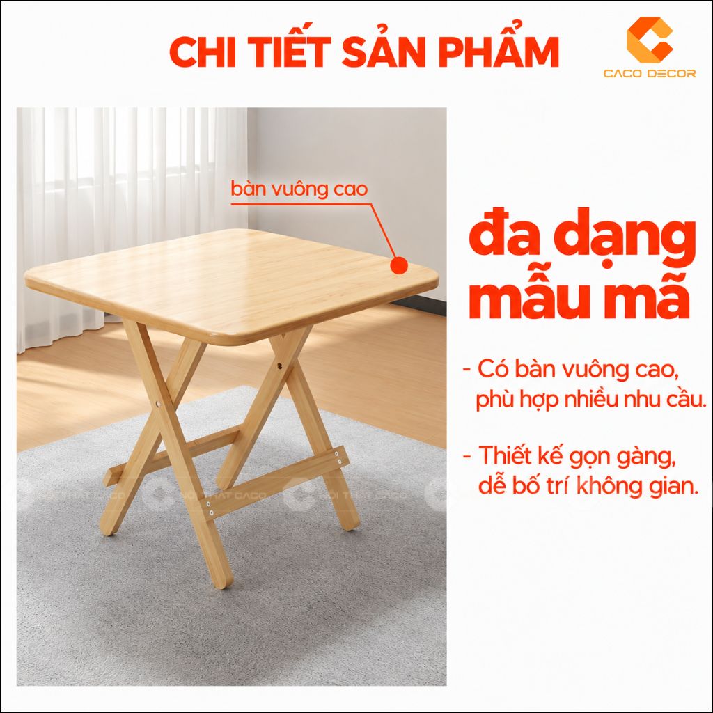 Bàn ăn gỗ tự nhiên BA073 kiểu vuông cao