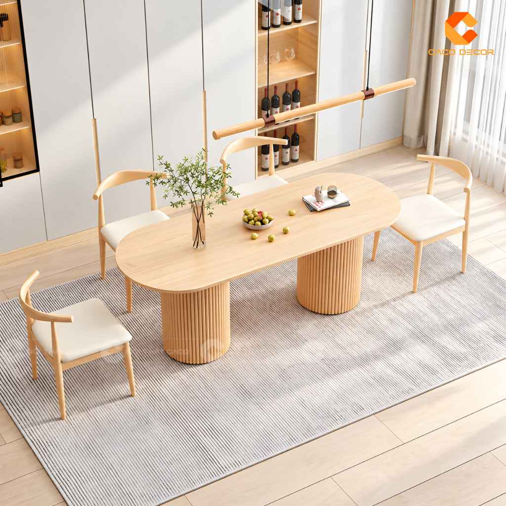 Bàn Ăn Gỗ Tự Nhiên BA074 Đẹp Sang, Thiết Kế Hiện Đại 4
