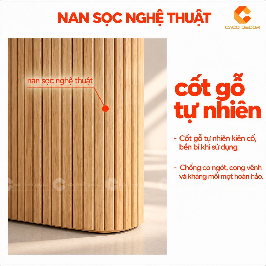 Chân bàn ăn gỗ tự nhiên BA075 thiết kế nan sọc nghệ thuật