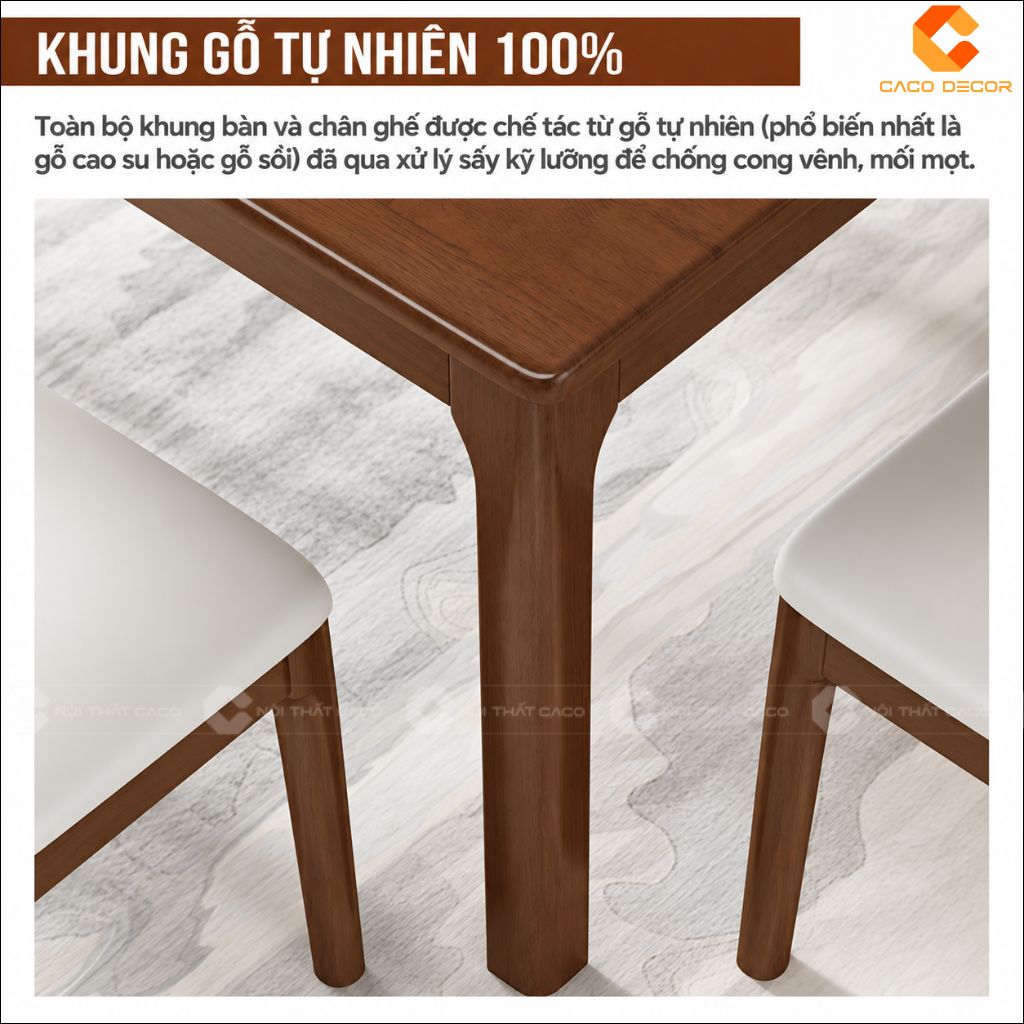 Khung gỗ tự nhiên của bàn ăn gỗ tự nhiên BA077
