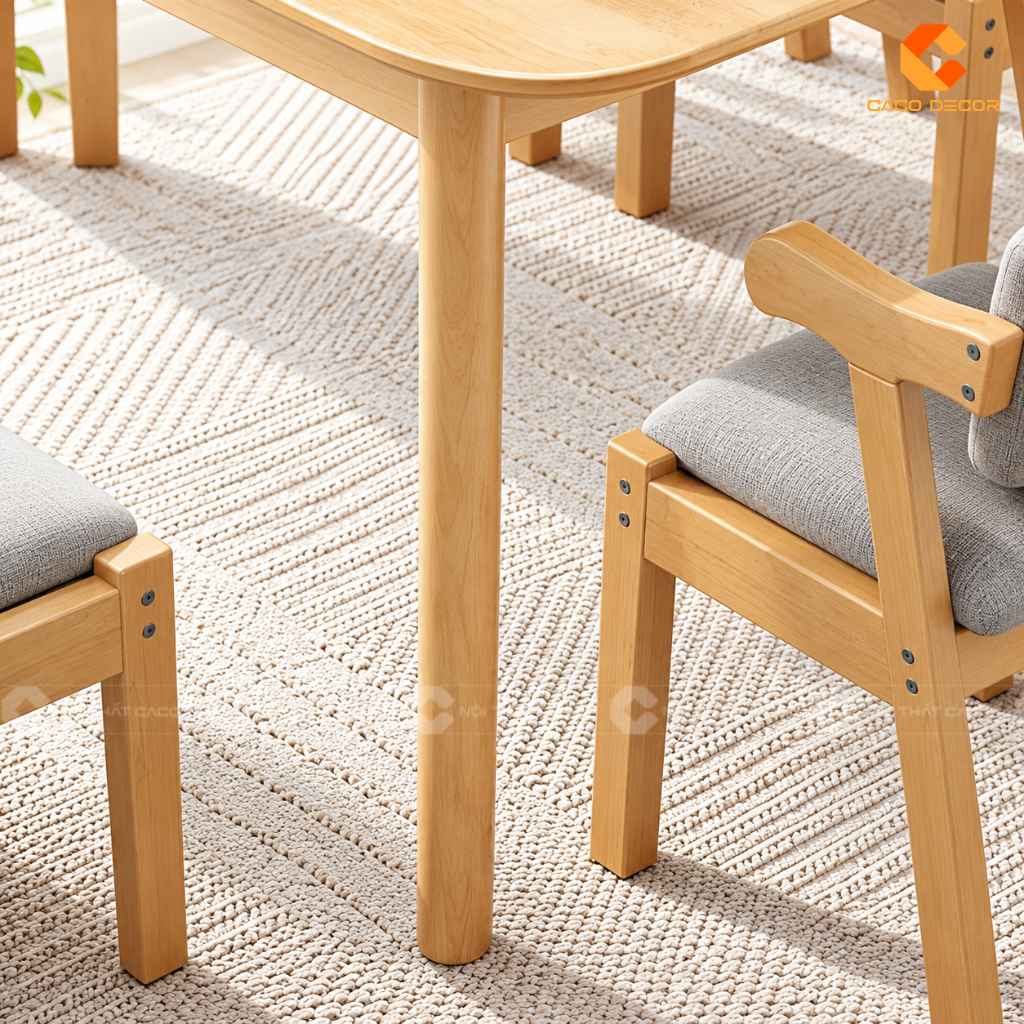 Bàn Ăn Gỗ Tự Nhiên BA078 Thiết Kế Kéo Dài Thông Minh 4