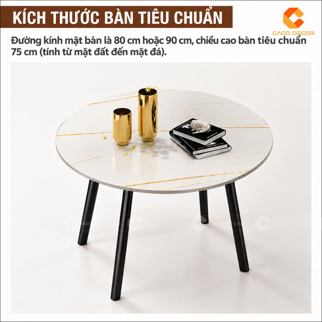 Kích thước tham khảo của bàn ăn mặt đá BA079