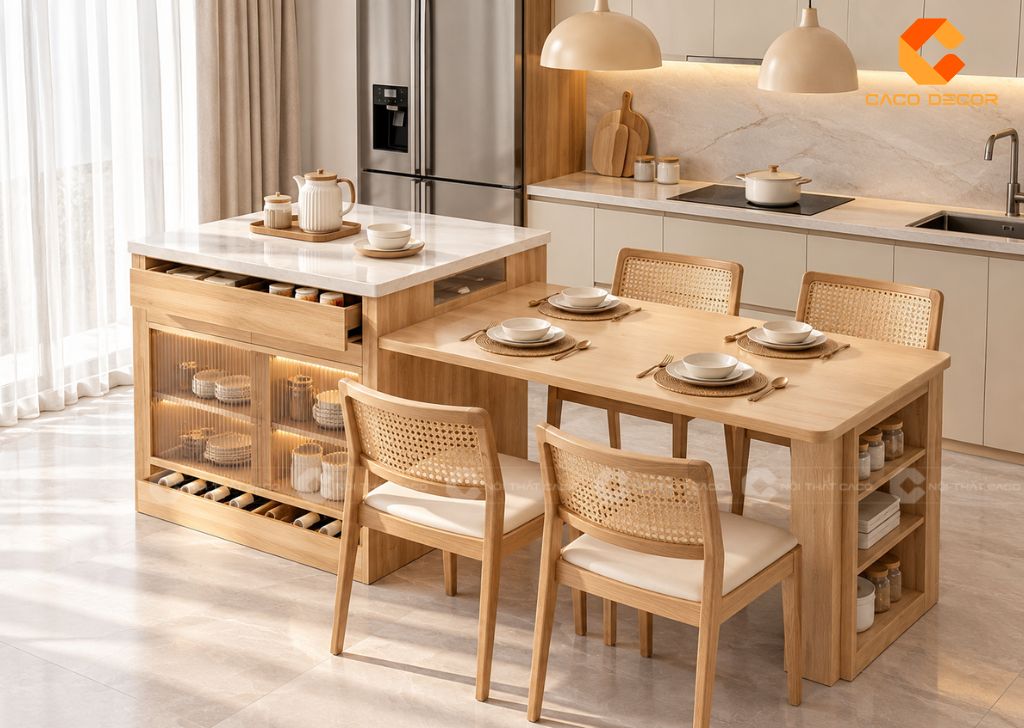 Bàn Đảo Kết Hợp Bàn Ăn: 15 Mẫu Đẹp, Kích Thước Chuẩn 16