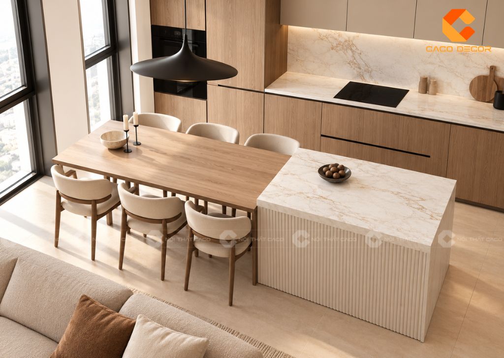 Bàn Đảo Kết Hợp Bàn Ăn: 15 Mẫu Đẹp, Kích Thước Chuẩn 22