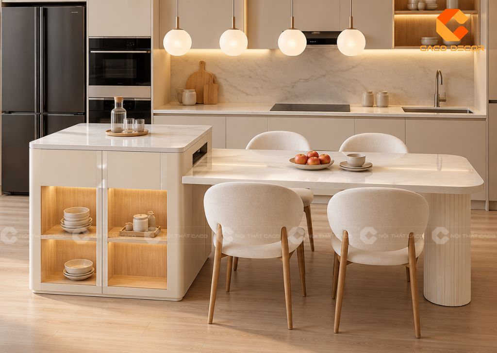 Bàn Đảo Kết Hợp Bàn Ăn: 15 Mẫu Đẹp, Kích Thước Chuẩn 14