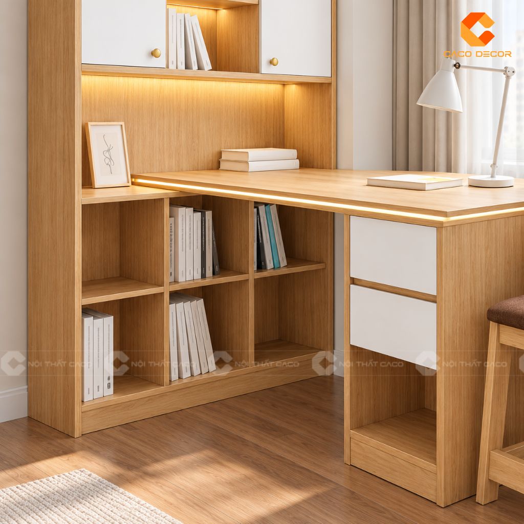 Hệ tủ kệ bên dưới của bàn học BHTE057