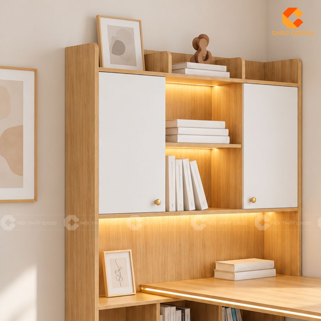Kệ sách bàn học trẻ em BHTE057 với nhiều ngăn kệ lưu trữ