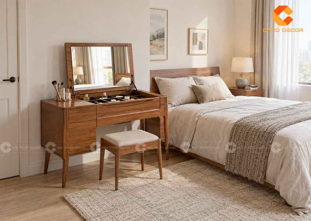 Bàn Trang Điểm Gương Gập: Mẫu Đẹp, Kích Thước, Giá 19
