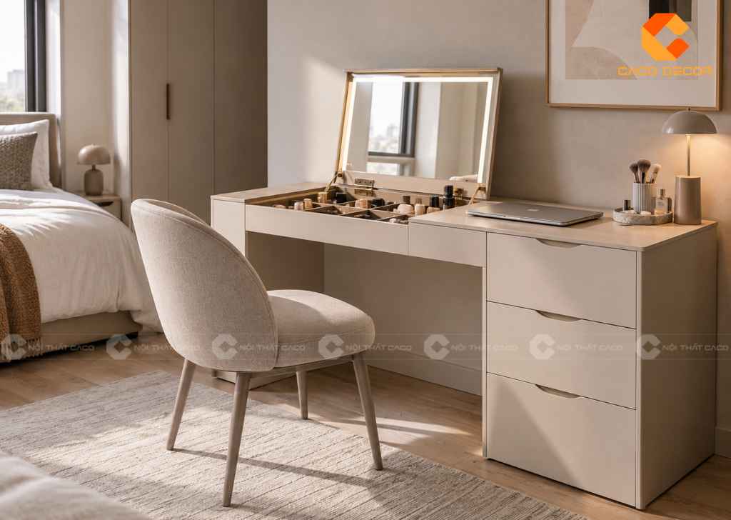 Bàn Trang Điểm Gương Gập: Mẫu Đẹp, Kích Thước, Giá 2