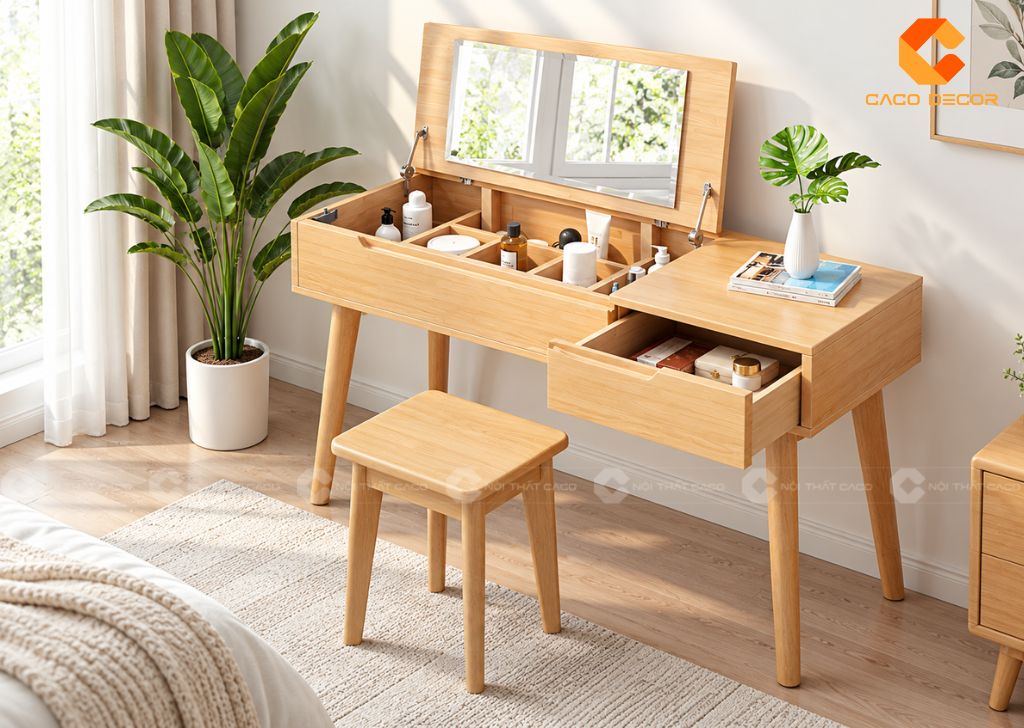 Bàn Trang Điểm Gương Gập: Mẫu Đẹp, Kích Thước, Giá 1