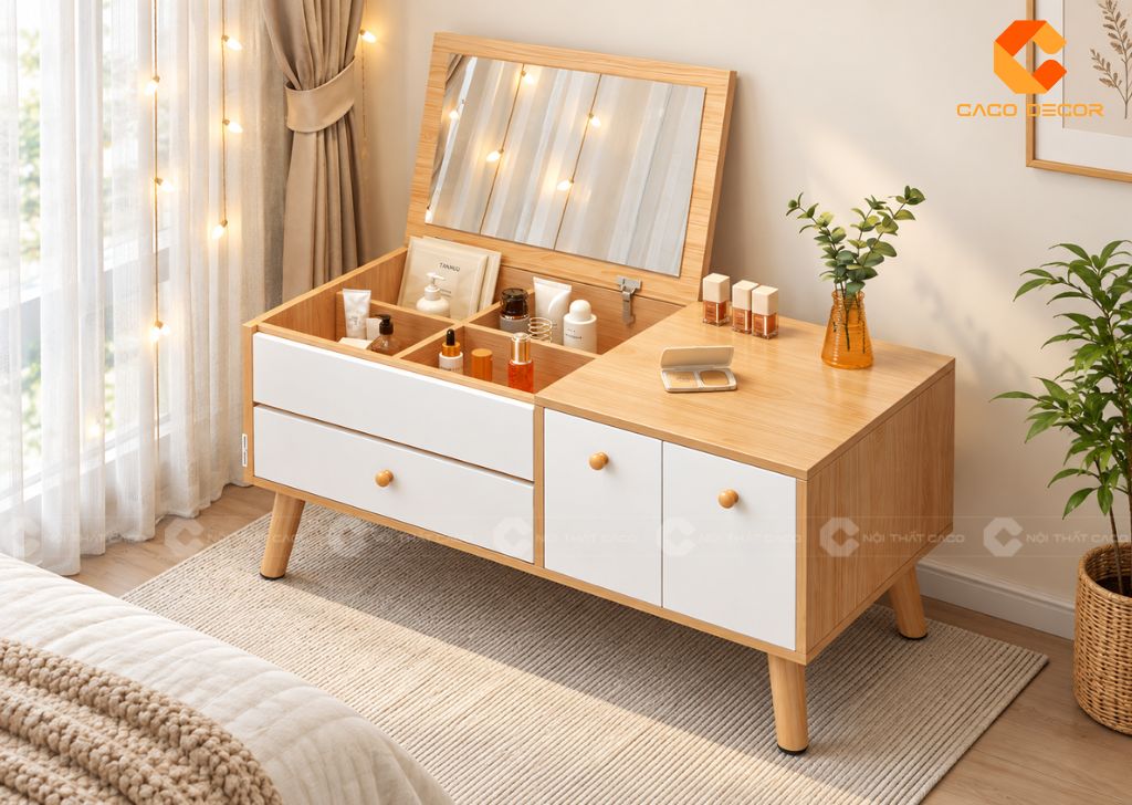 Bàn Trang Điểm Gương Gập: Mẫu Đẹp, Kích Thước, Giá 7
