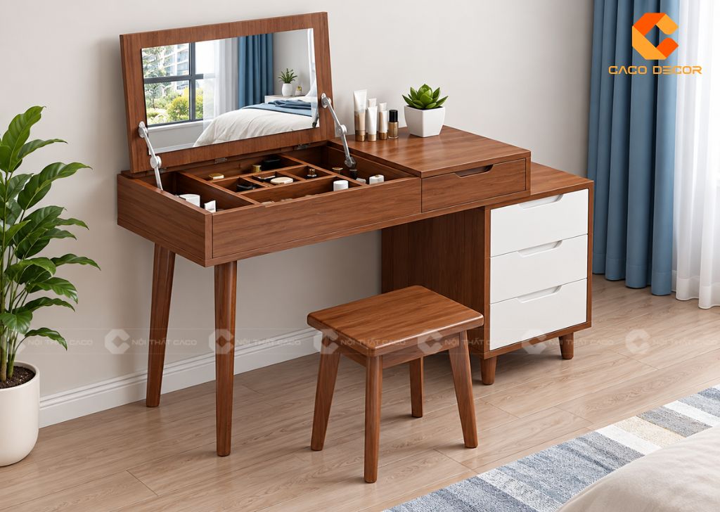 Bàn Trang Điểm Gương Gập: Mẫu Đẹp, Kích Thước, Giá 10
