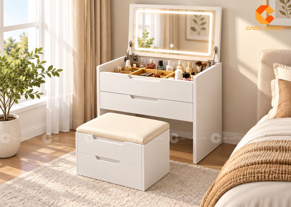 Bàn Trang Điểm Gương Gập: Mẫu Đẹp, Kích Thước, Giá 16