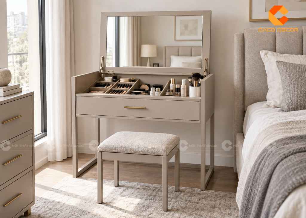 Bàn Trang Điểm Gương Gập: Mẫu Đẹp, Kích Thước, Giá 23