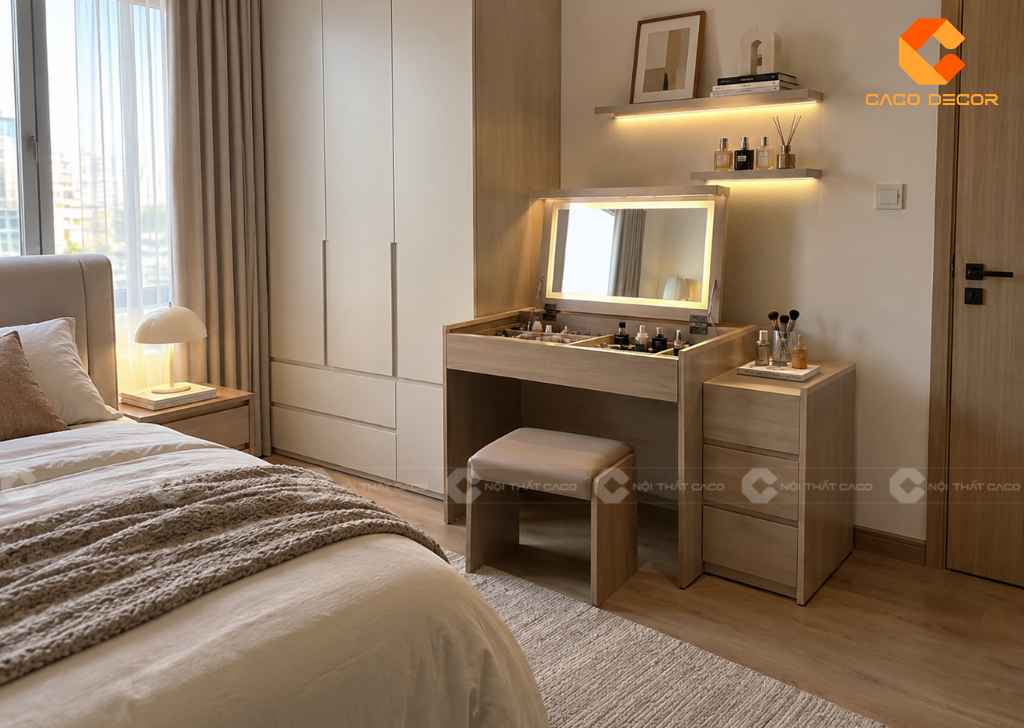 Bàn Trang Điểm Gương Gập: Mẫu Đẹp, Kích Thước, Giá 3