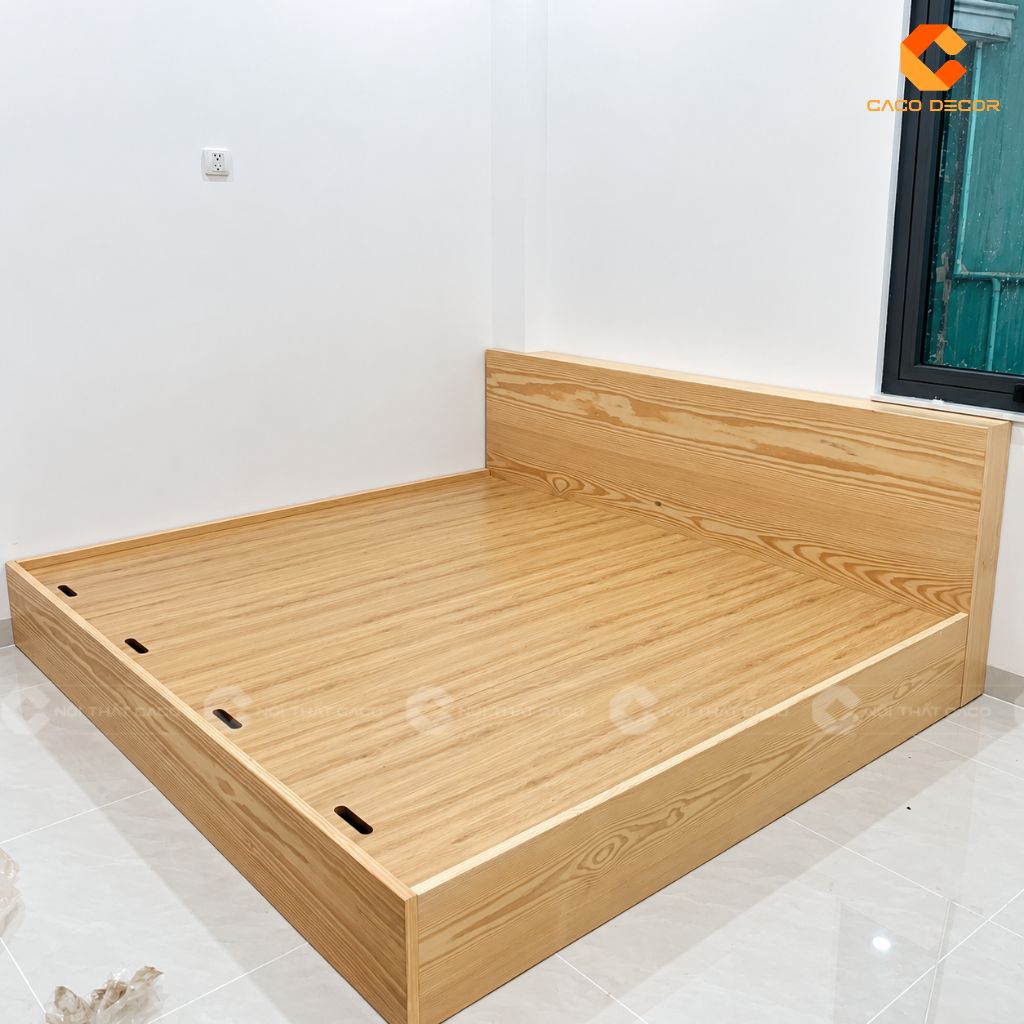 Góc thực tế giường ngủ gỗ hoàn thiện tại phường Hiệp Bình