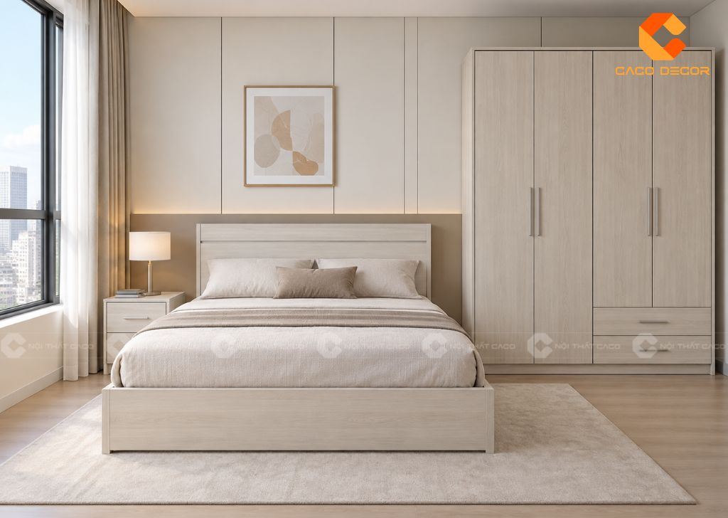 Combo phòng ngủ gỗ công nghiệp MDF phủ Melamine