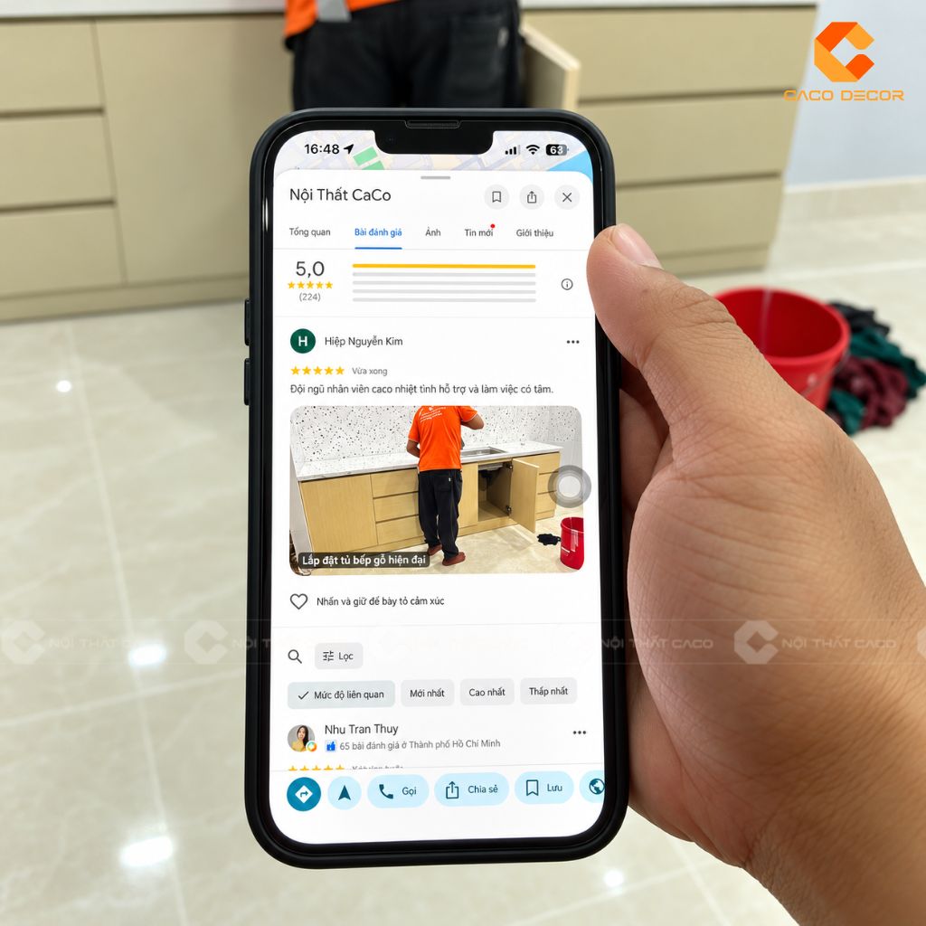 Đánh giá 5 sao của anh Hiệp sau khi CaCo hoàn thiện combo nội thất