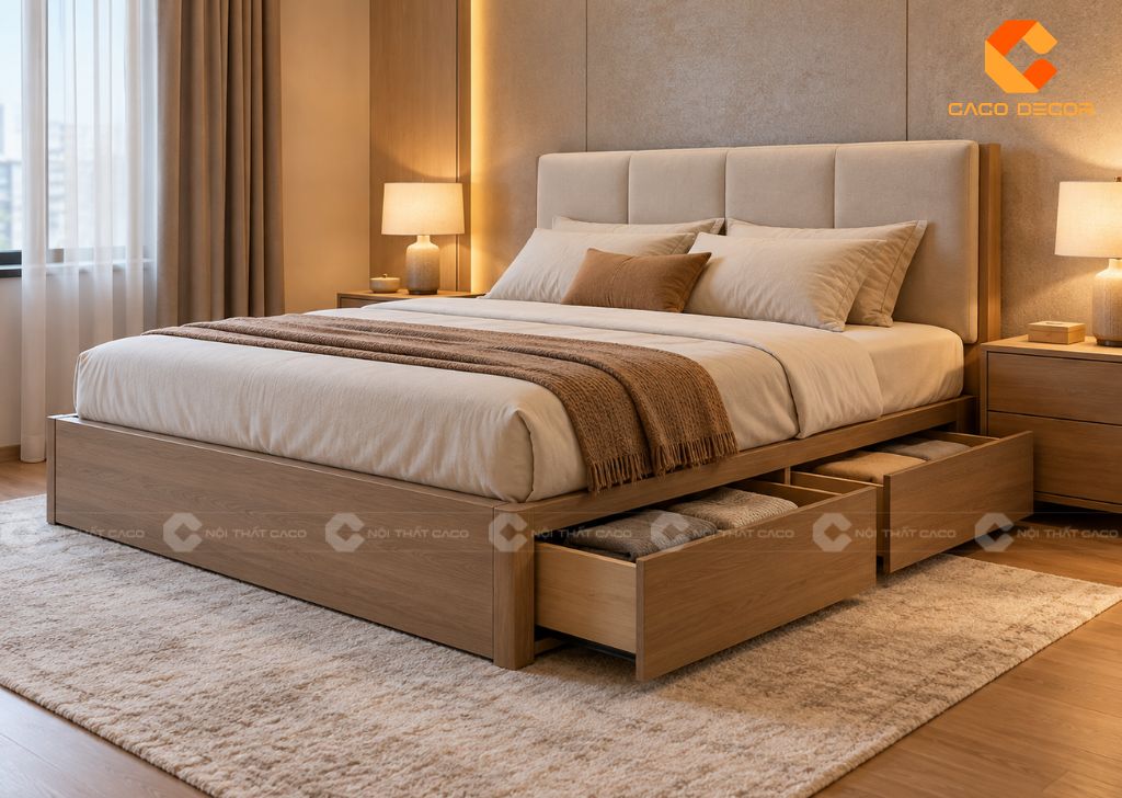 Nên Mua Giường Ngủ Bọc Nệm Đầu Giường Hay Đầu Gỗ Trơn? 9