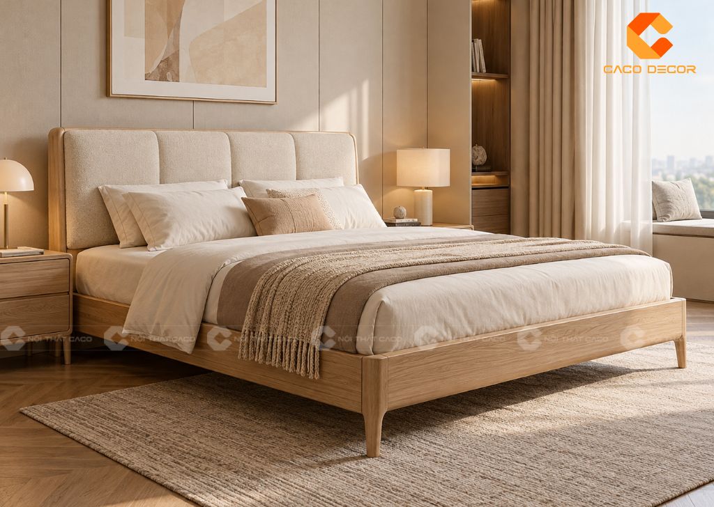 Nên Mua Giường Ngủ Bọc Nệm Đầu Giường Hay Đầu Gỗ Trơn? 14