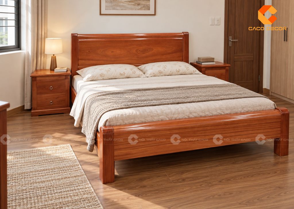 20+ Mẫu Giường Ngủ Gỗ Xoan Đào Sang Trọng, Bền, Giá Tốt 7