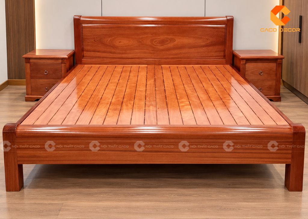 20+ Mẫu Giường Ngủ Gỗ Xoan Đào Sang Trọng, Bền, Giá Tốt 19