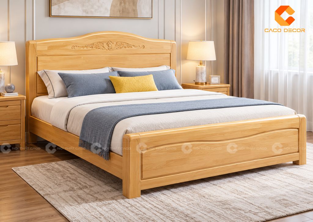 20+ Mẫu Giường Ngủ Gỗ Xoan Đào Sang Trọng, Bền, Giá Tốt 21