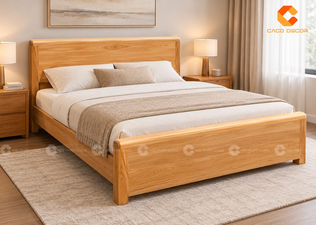 20+ Mẫu Giường Ngủ Gỗ Xoan Đào Sang Trọng, Bền, Giá Tốt 9