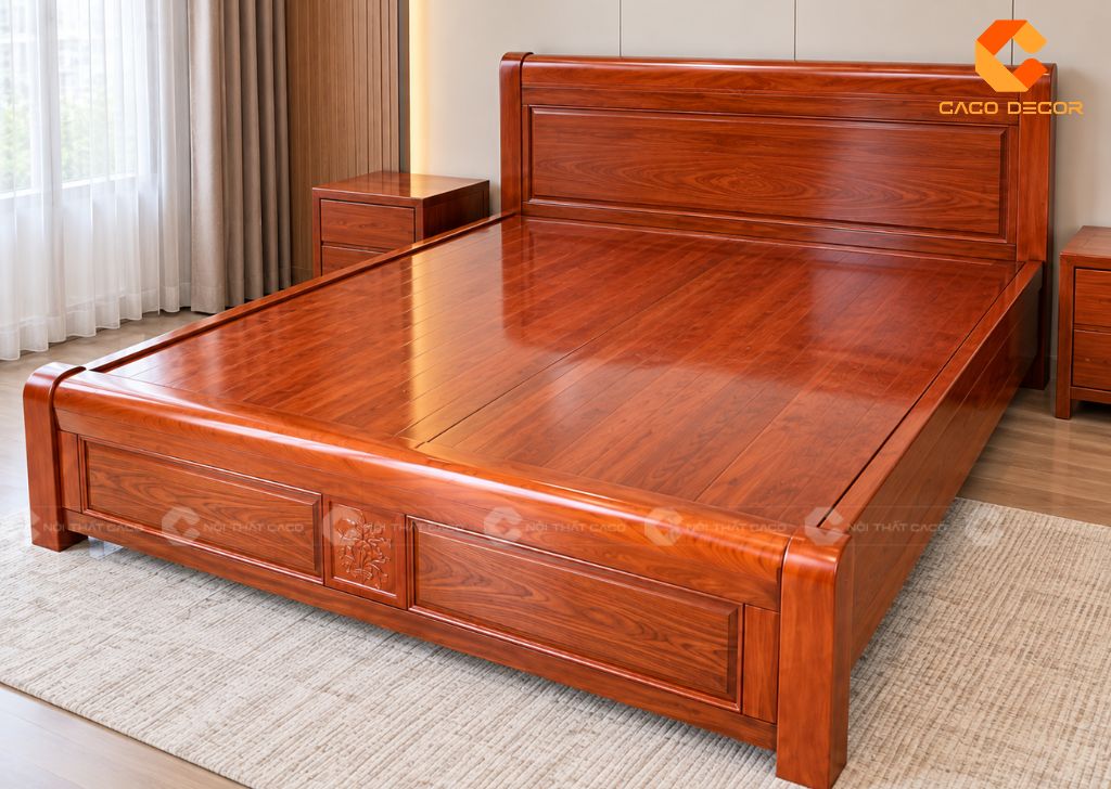 20+ Mẫu Giường Ngủ Gỗ Xoan Đào Sang Trọng, Bền, Giá Tốt 8