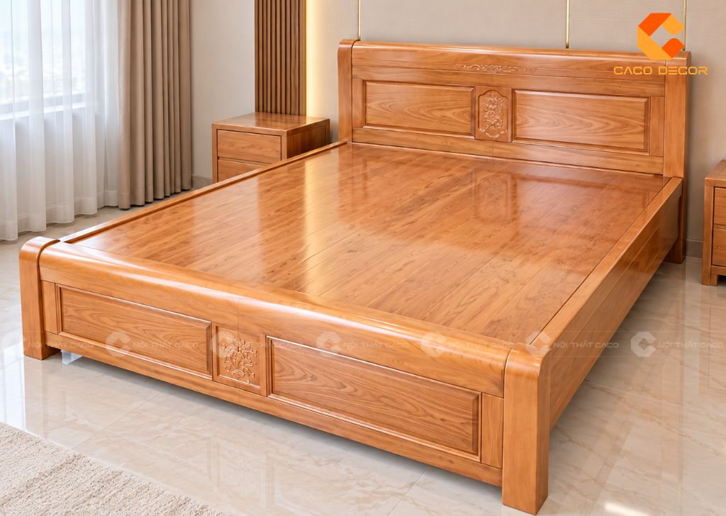 20+ Mẫu Giường Ngủ Gỗ Xoan Đào Sang Trọng, Bền, Giá Tốt 17
