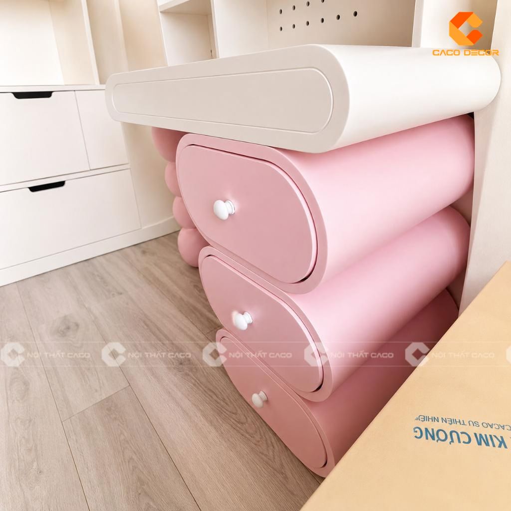 Cận cảnh hộc kéo bàn học BHTE058 thực tế tại nhà khách