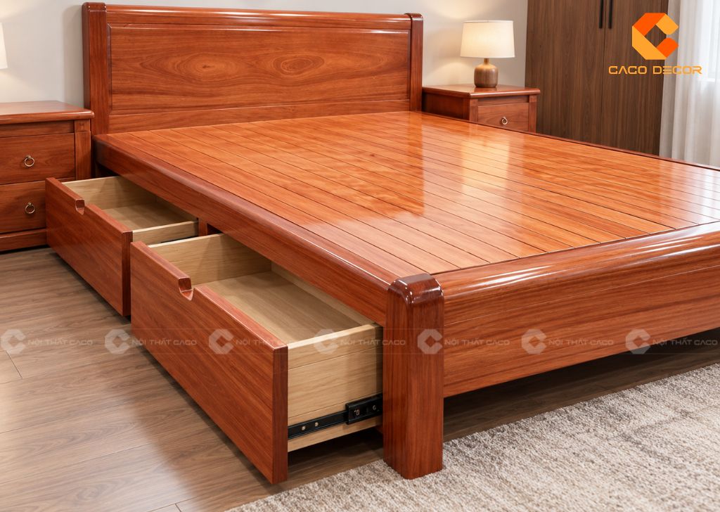 20+ Mẫu Giường Ngủ Gỗ Xoan Đào Sang Trọng, Bền, Giá Tốt 20