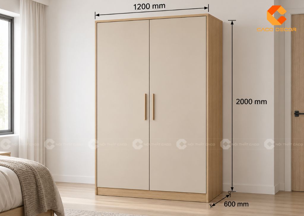 20 Mẫu Tủ Quần Áo 2 Cánh 1m2 Nhỏ Gọn, Bảo Hành 2 Năm 24