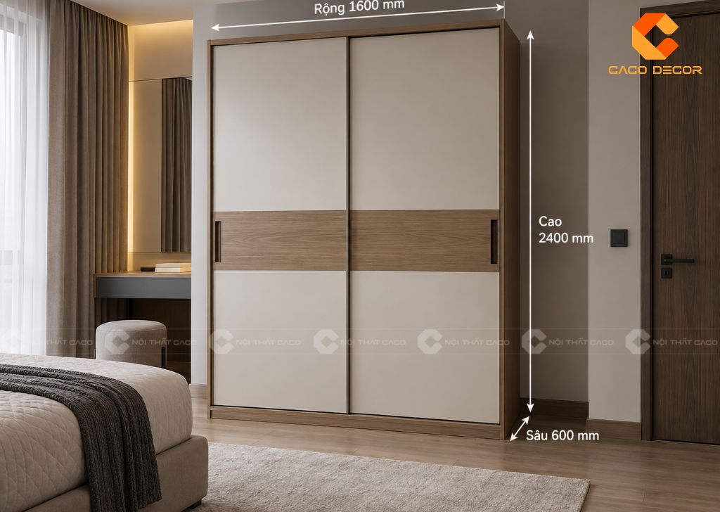 Tủ Quần Áo Cửa Lùa 1m6: 23+ Mẫu Đẹp, Sang Trọng, Bán Chạy 2