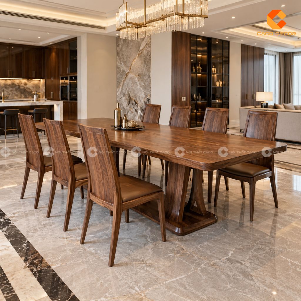 Mẫu Bàn Ăn Gỗ Đẹp: Gợi Ý Cho Chung Cư, Nhà Phố, Biệt Thự 9