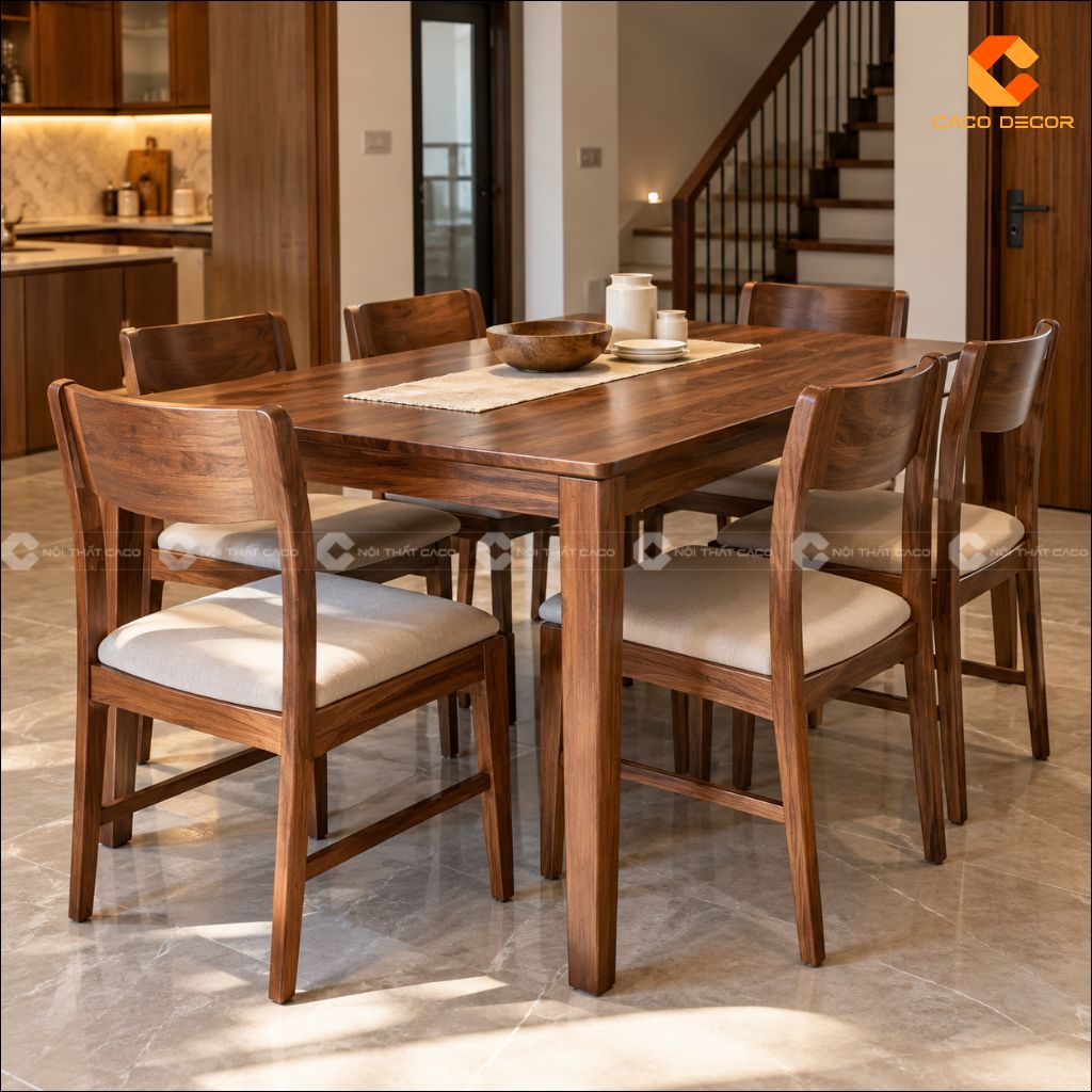 Mẫu Bàn Ăn Gỗ Đẹp: Gợi Ý Cho Chung Cư, Nhà Phố, Biệt Thự 12