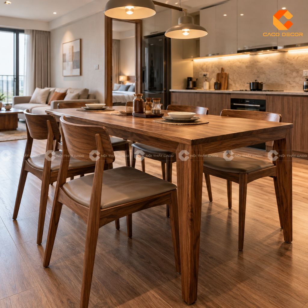 Mẫu Bàn Ăn Gỗ Đẹp: Gợi Ý Cho Chung Cư, Nhà Phố, Biệt Thự 15
