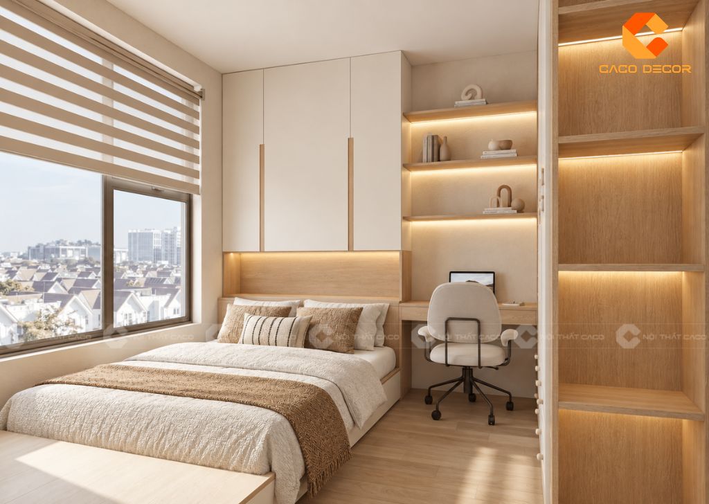 Thiết Kế Nội Thất Chung Cư 2 Phòng Ngủ Chị Tina Thảo 11