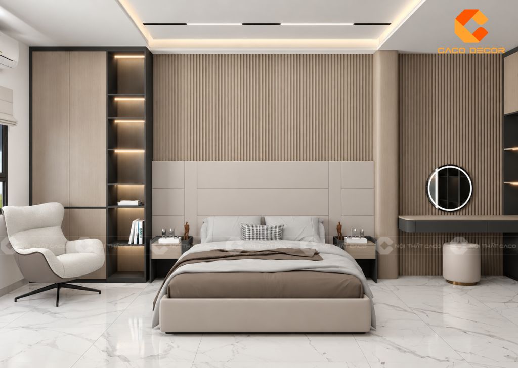 Thiết Kế Thi Công Phòng Ngủ Master Chị Phương KDC Him Lam 4