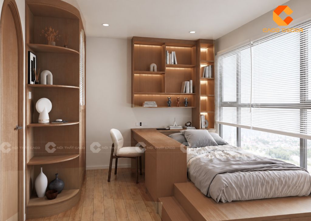 Thiết Kế Nội Thất 2 Phòng Ngủ Wabi Sabi Tại Lux Garden 1
