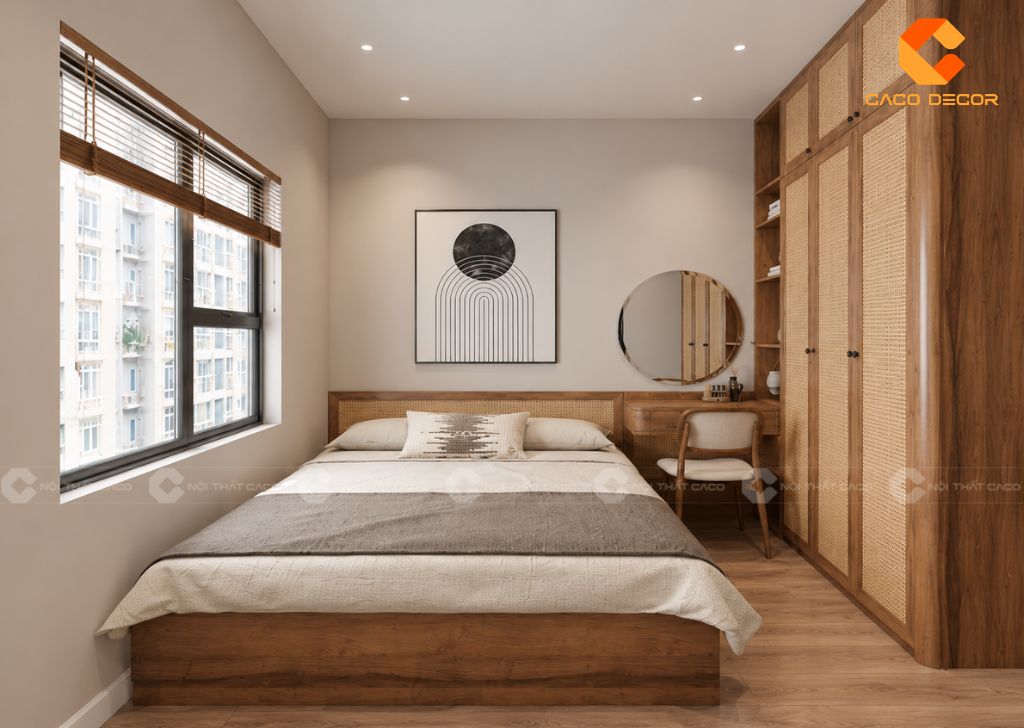 Thiết Kế Nội Thất 2 Phòng Ngủ Wabi Sabi Tại Lux Garden 5
