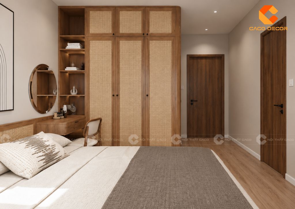Thiết Kế Nội Thất 2 Phòng Ngủ Wabi Sabi Tại Lux Garden 6