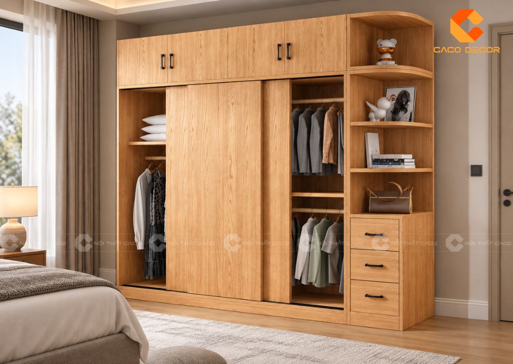 Tủ Quần Áo Cửa Lùa 1m6: 23+ Mẫu Đẹp, Sang Trọng, Bán Chạy 7
