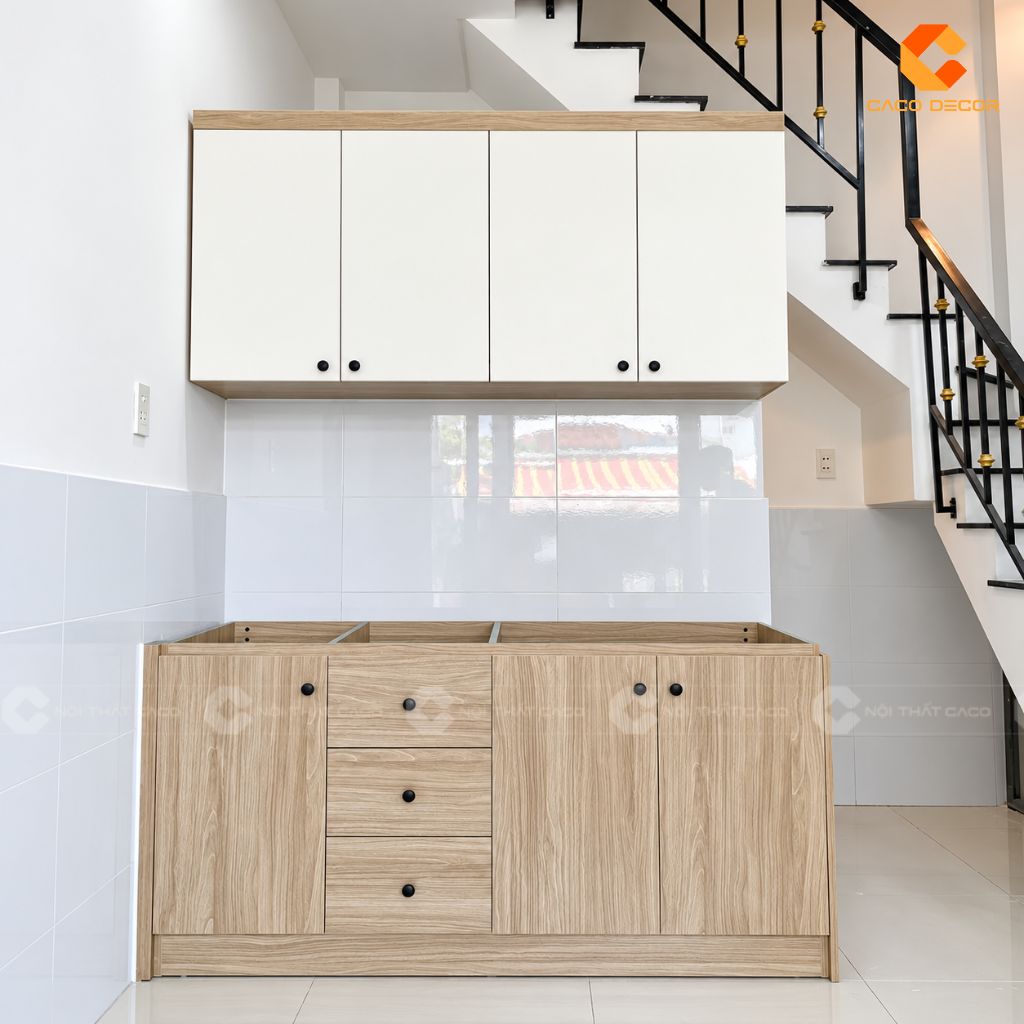 Tủ bếp hiện đại dài khoảng 1,5m hoàn thiện tại phường Phú Định